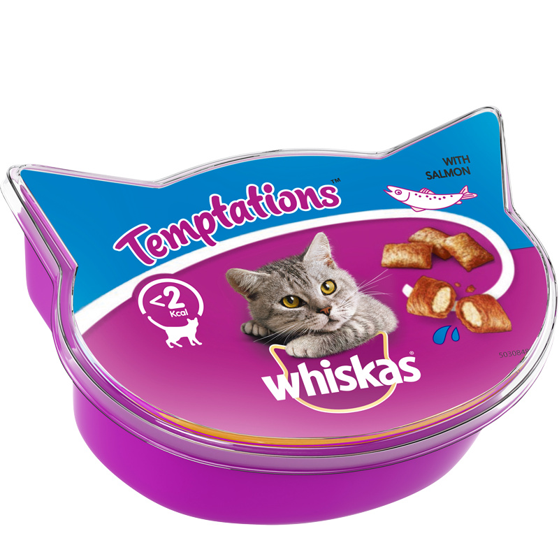 Kissanruoka Temptations Lohta - 19% alennus
