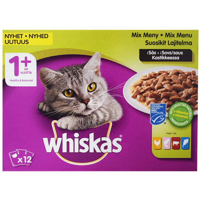 Kissanruoka Kala & Lihalajitelma Kastikkeessa - 24% alennus